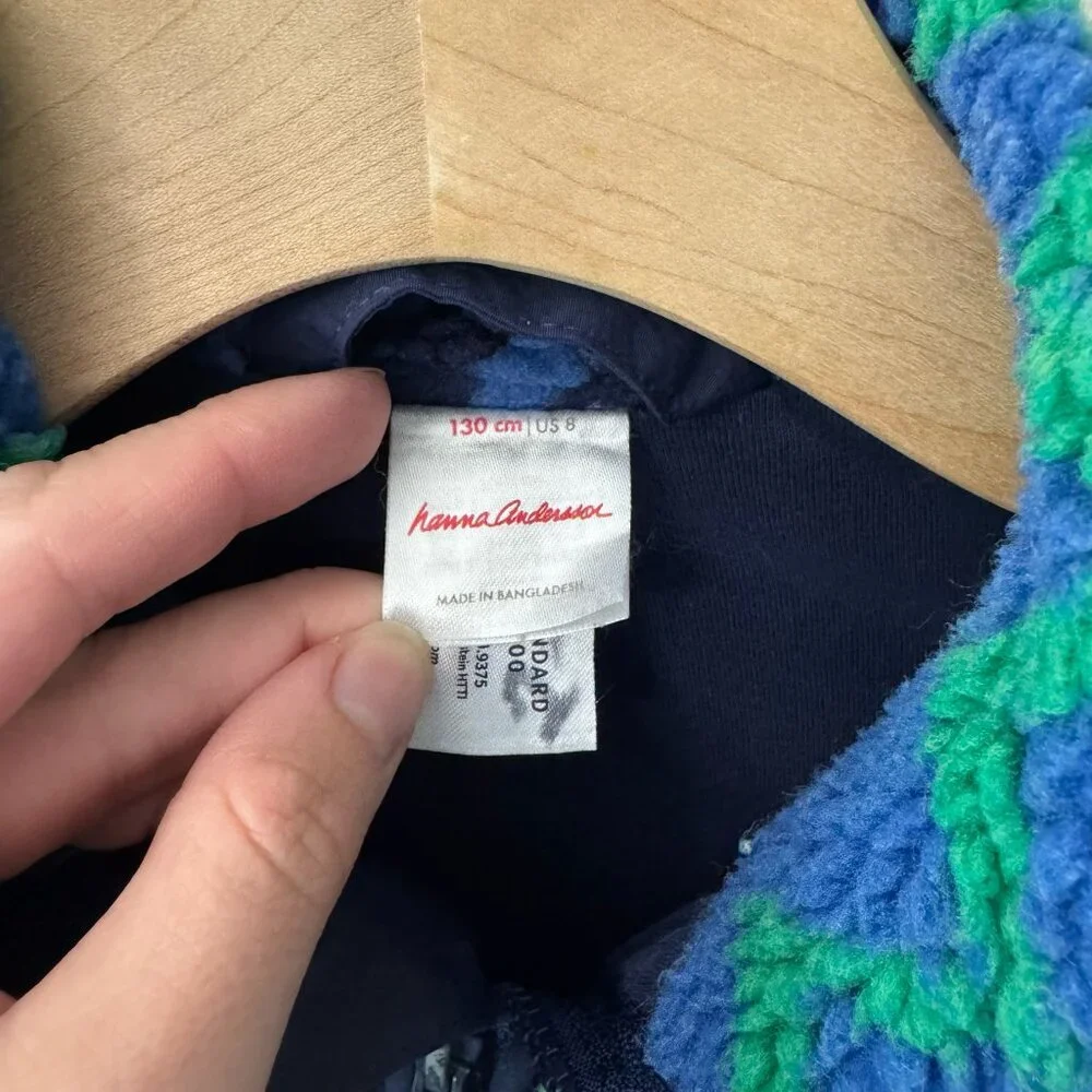 Hanna Andersson Jacquard Faux Shearling Jacket Size‎ 8 / 130cm